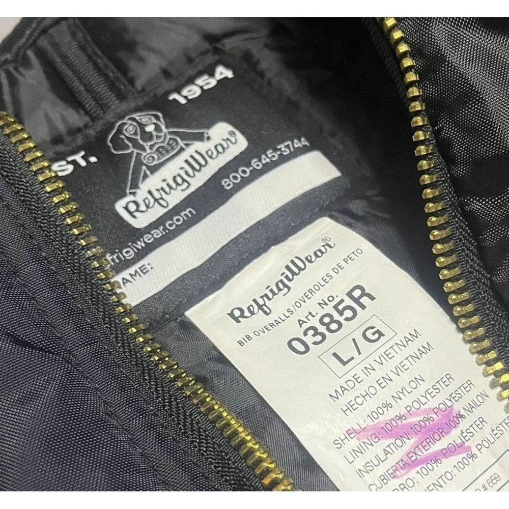 Refrigiwear Insulated Bib Overalls Men's LARGE 0385R
